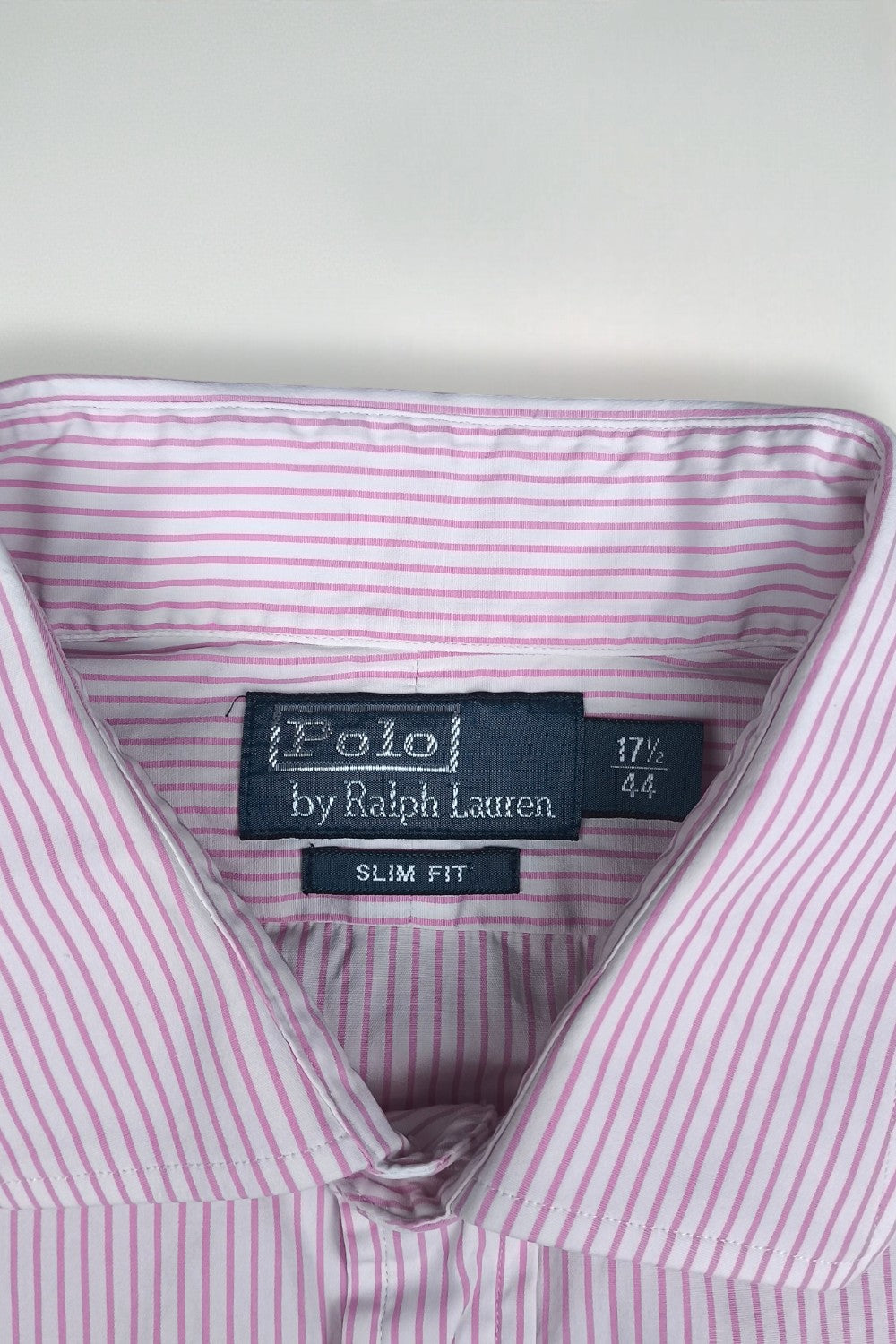 Vintage Polo Ralph Lauren Striped Shirt Pink White | Slim Fit
