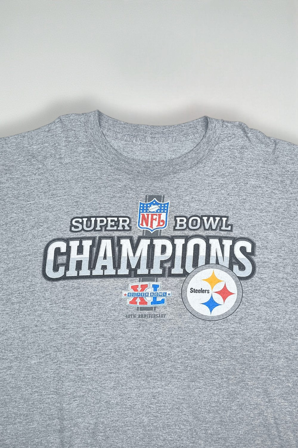 Vintage NFL Pittsburgh Steelers Super Bowl Champions T-Shirt Grey | Y2K Tee