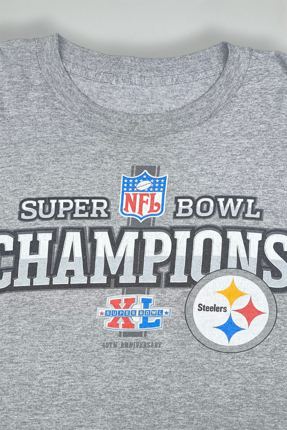 Vintage NFL Pittsburgh Steelers Super Bowl Champions T-Shirt Grey | Y2K Tee