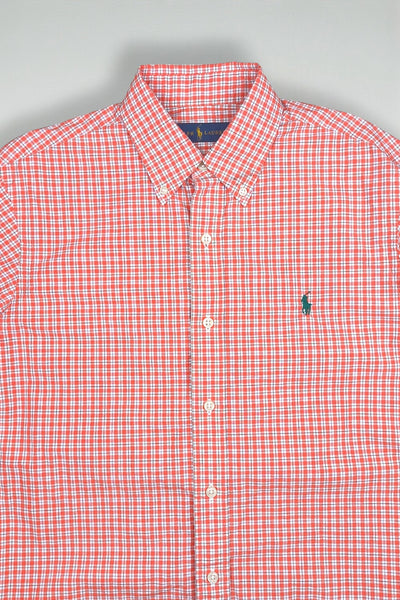 Vintage Polo Ralph Lauren Checked Button Down Shirt Red White | Classic Casual