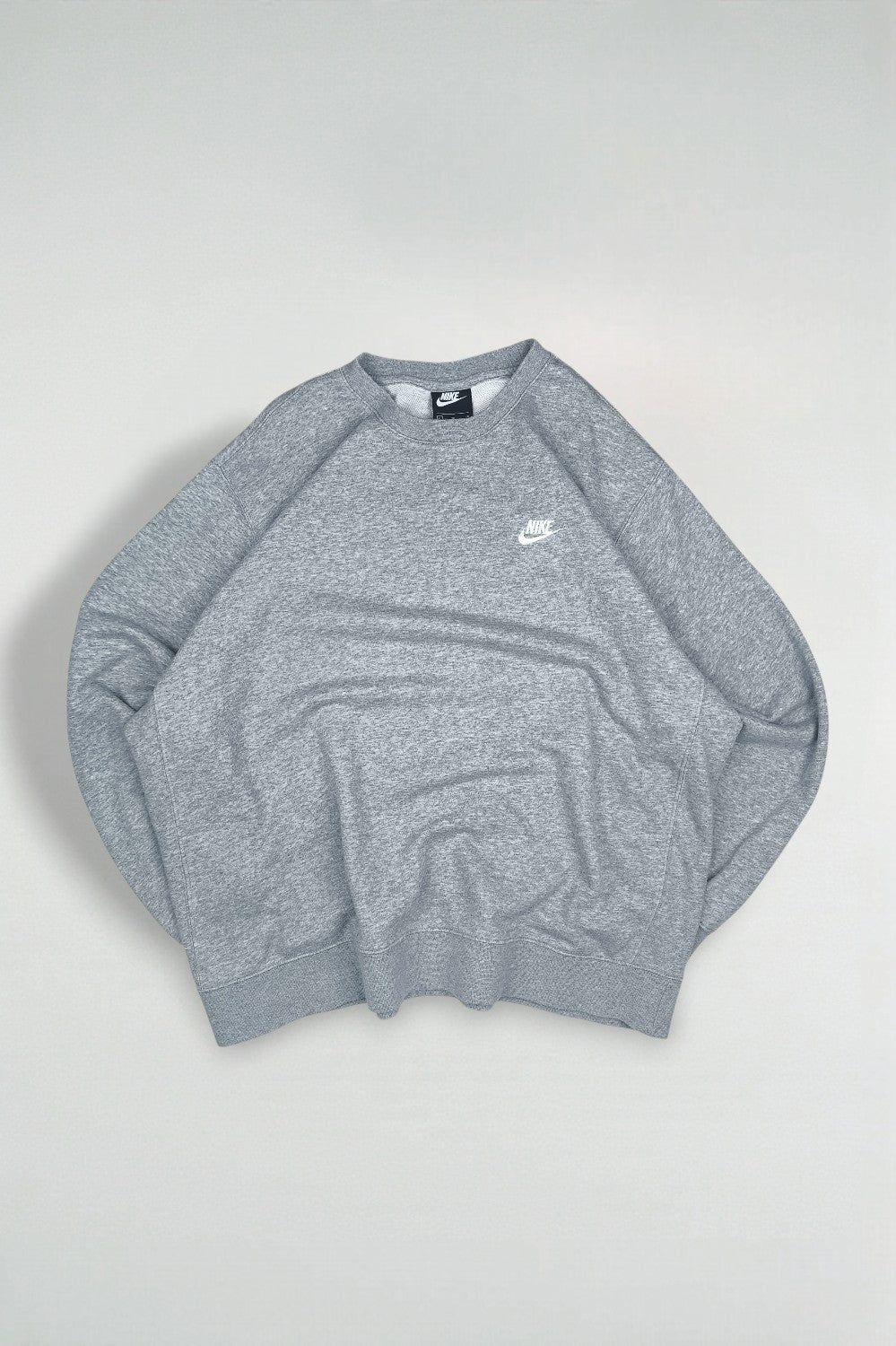 Vintage Nike Mini Swoosh Grey Crewneck Sweatshirt XL | Y2K Sportswear