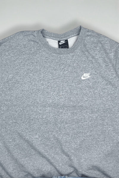 Vintage Nike Mini Swoosh Grey Crewneck Sweatshirt XL | Y2K Sportswear