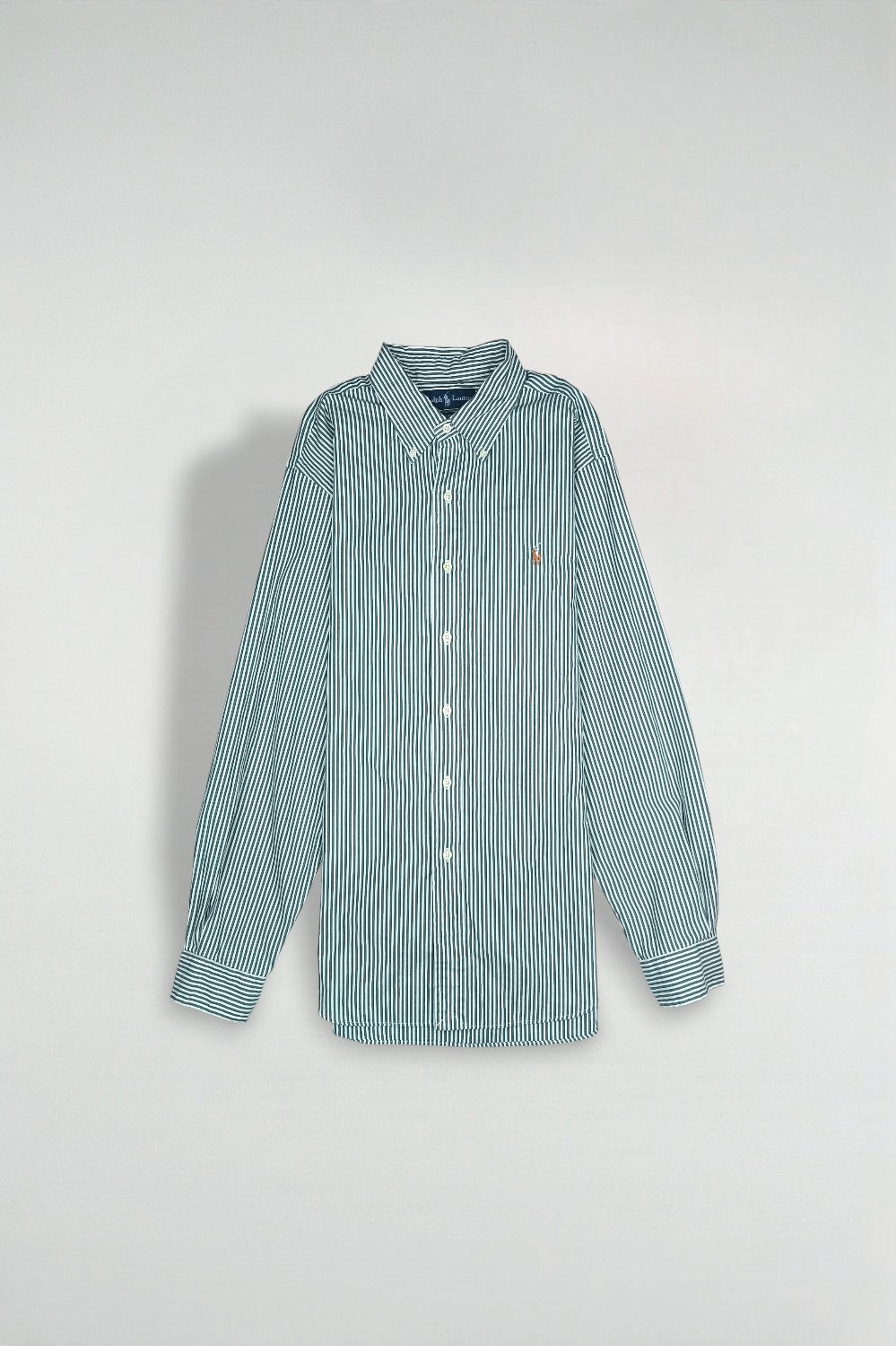 Vintage Polo Ralph Lauren Striped Button Down Shirt Green White L