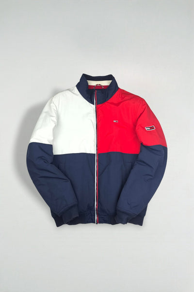 Vintage Tommy Hilfiger Jeans Colorblock Bomber Jacket Nylon M