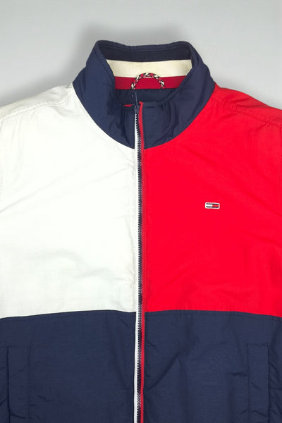 Vintage Tommy Hilfiger Jeans Colorblock Bomber Jacket Nylon M