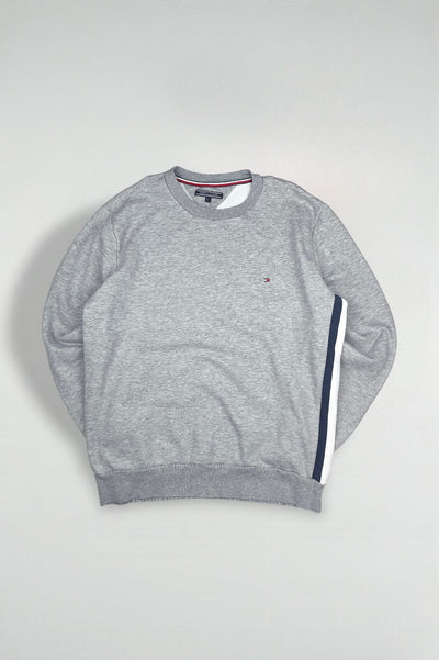 Vintage Tommy Hilfiger Flag Logo Sweatshirt Grey XL Fleece Crewneck