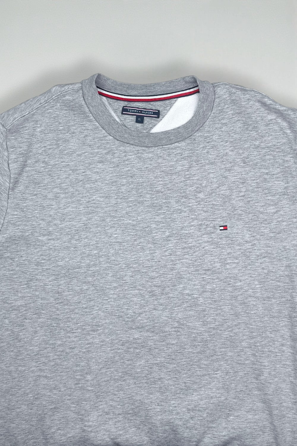Vintage Tommy Hilfiger Flag Logo Sweatshirt Grey XL Fleece Crewneck