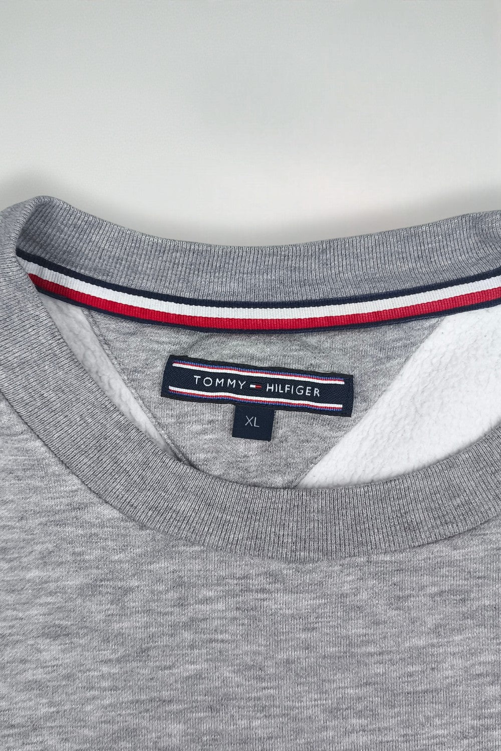 Vintage Tommy Hilfiger Flag Logo Sweatshirt Grey XL Fleece Crewneck
