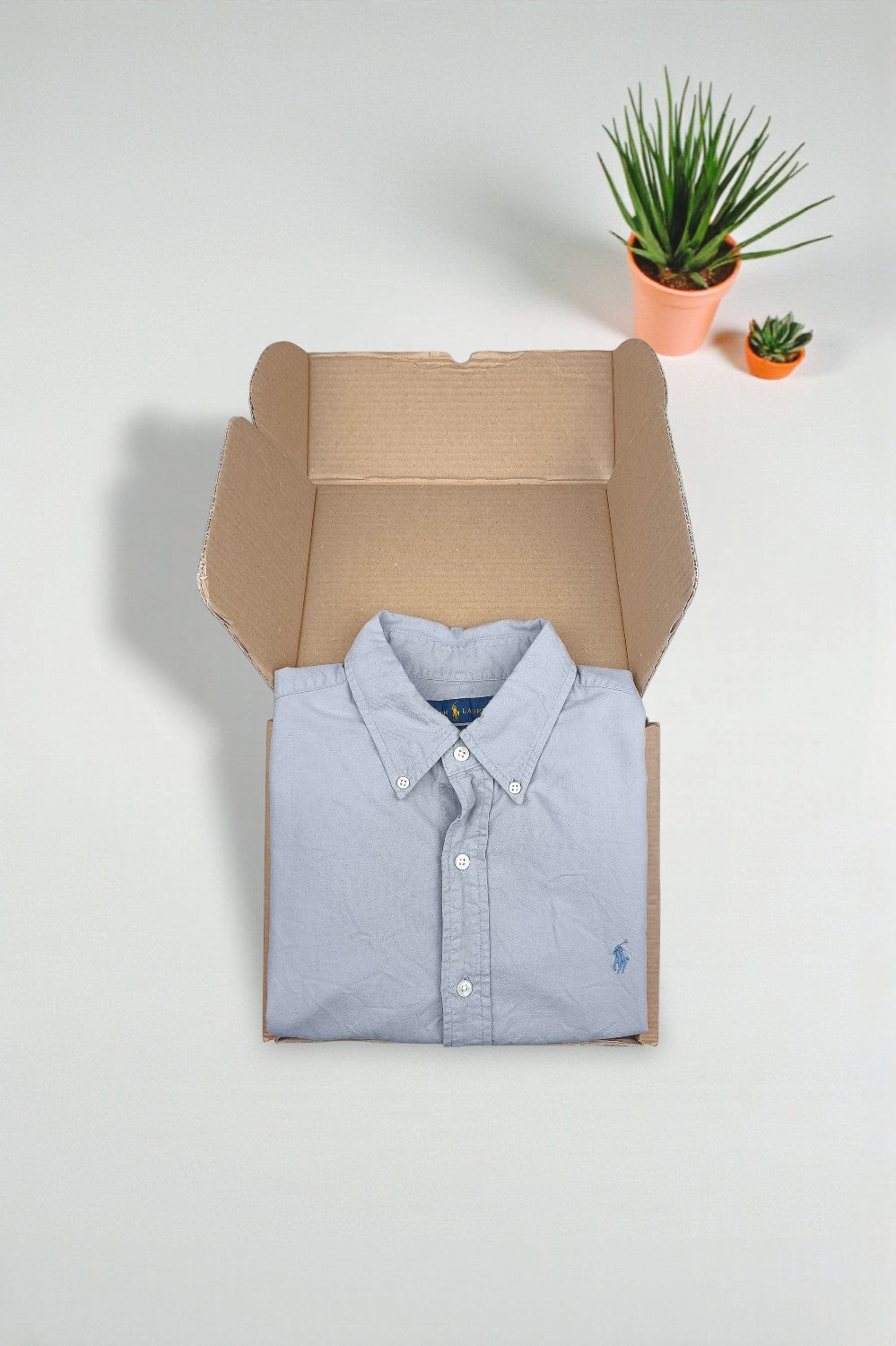 Vintage Polo Ralph Lauren Oxford Shirt Light Grey Blue Button Down | Classic