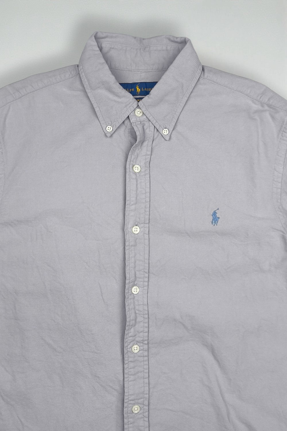 Vintage Polo Ralph Lauren Oxford Shirt Light Grey Blue Button Down | Classic