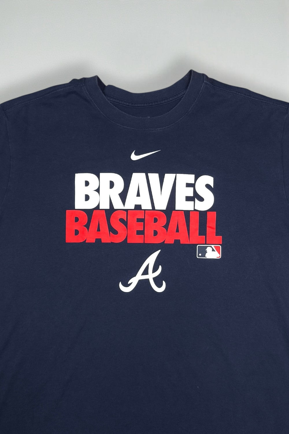 Nike Atlanta Braves Baseball T-Shirt Navy Blue XXL Vintage MLB