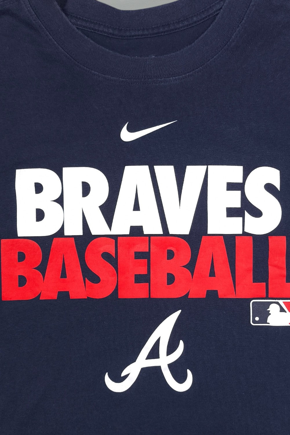 Nike Atlanta Braves Baseball T-Shirt Navy Blue XXL Vintage MLB