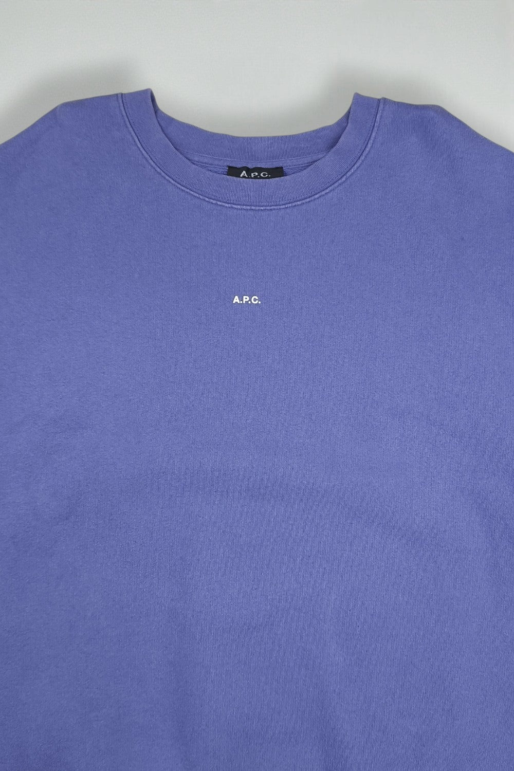Vintage A.P.C. Mini Logo Sweatshirt Purple Cotton Crewneck | Minimalist L