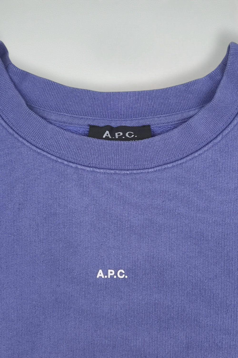Vintage A.P.C. Mini Logo Sweatshirt Purple Cotton Crewneck | Minimalist L
