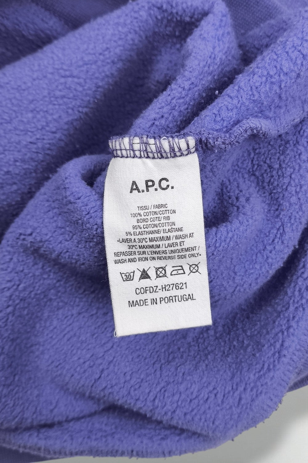Vintage A.P.C. Mini Logo Sweatshirt Purple Cotton Crewneck | Minimalist L
