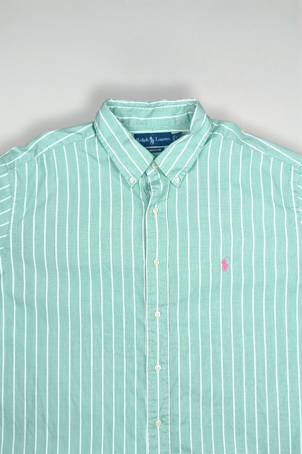 Vintage Polo Ralph Lauren Striped Shirt Green | Classic Fit Button Down