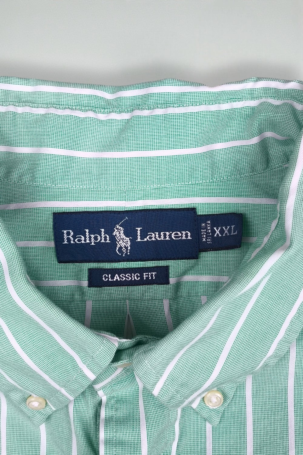 Vintage Polo Ralph Lauren Striped Shirt Green | Classic Fit Button Down