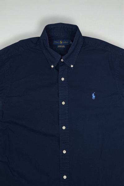 Vintage Polo Ralph Lauren Button Shirt Navy Blue | Classic Casual