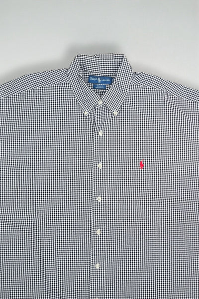 Vintage Polo Ralph Lauren Blake Shirt Checkered Black White XL