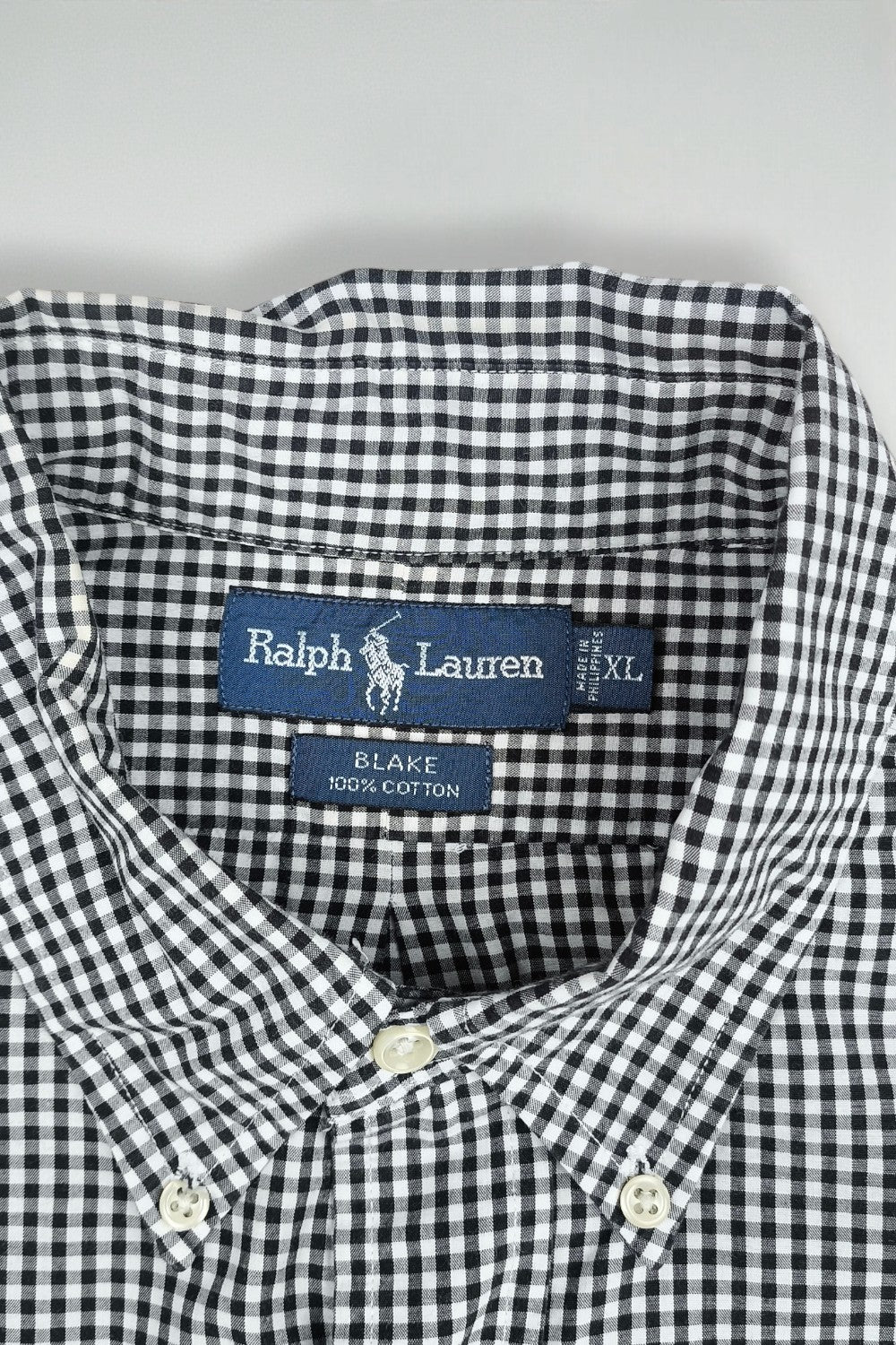Vintage Polo Ralph Lauren Blake Shirt Checkered Black White XL