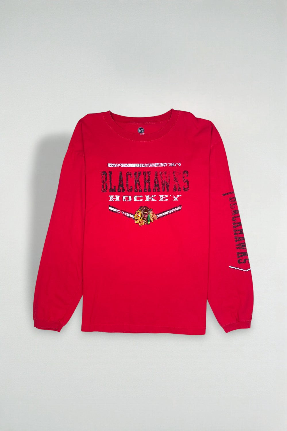 NHL Chicago Blackhawks Hockey Long Sleeve T-Shirt Red 2XL