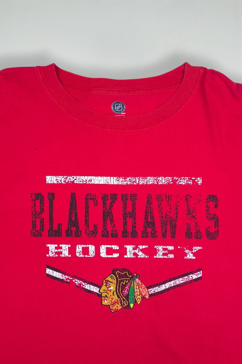 NHL Chicago Blackhawks Hockey Long Sleeve T-Shirt Red 2XL