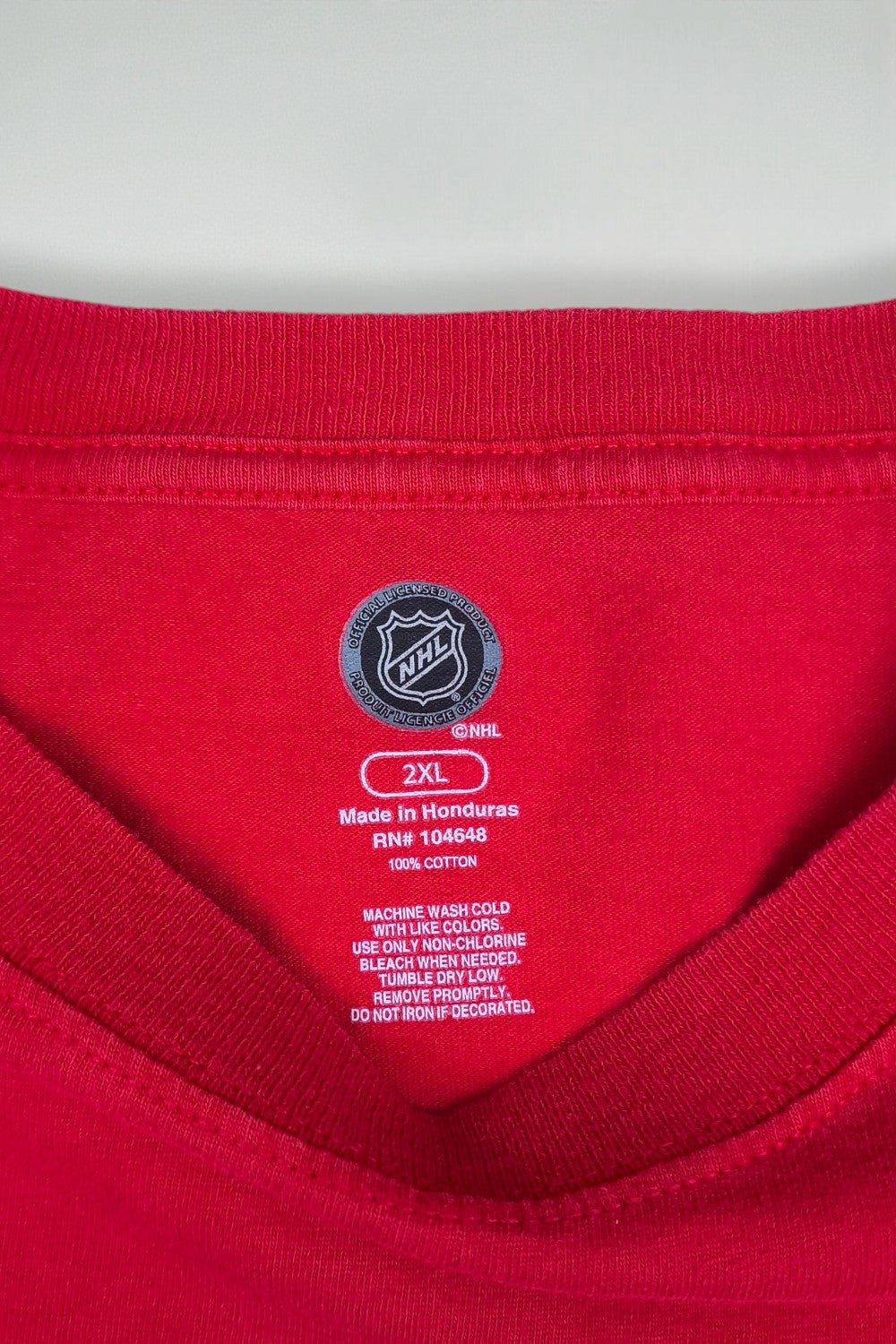 NHL Chicago Blackhawks Hockey Long Sleeve T-Shirt Red 2XL
