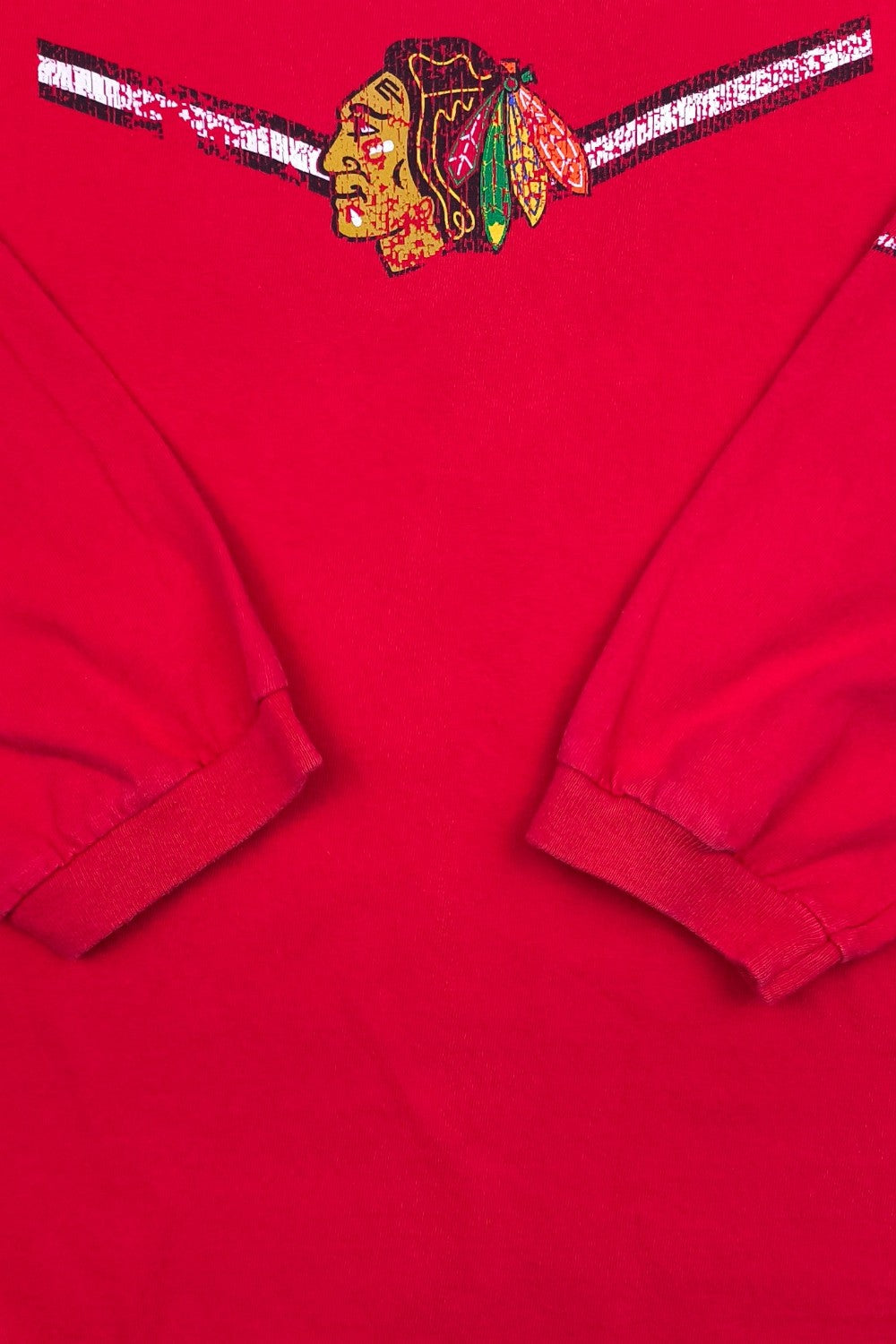 NHL Chicago Blackhawks Hockey Long Sleeve T-Shirt Red 2XL