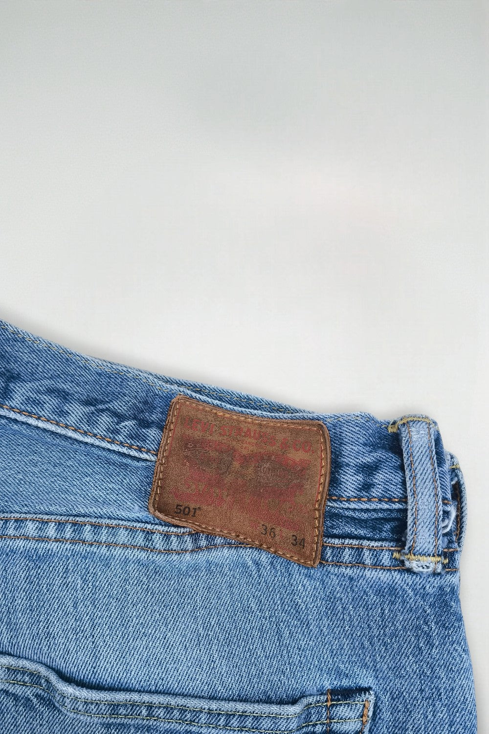 Vintage Levi’s 501 XX Jeans Light Blue Rare Leather Patch USA