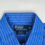 Vintage Polo Ralph Lauren Blue Striped Shirt Cotton Classic Fit 90s