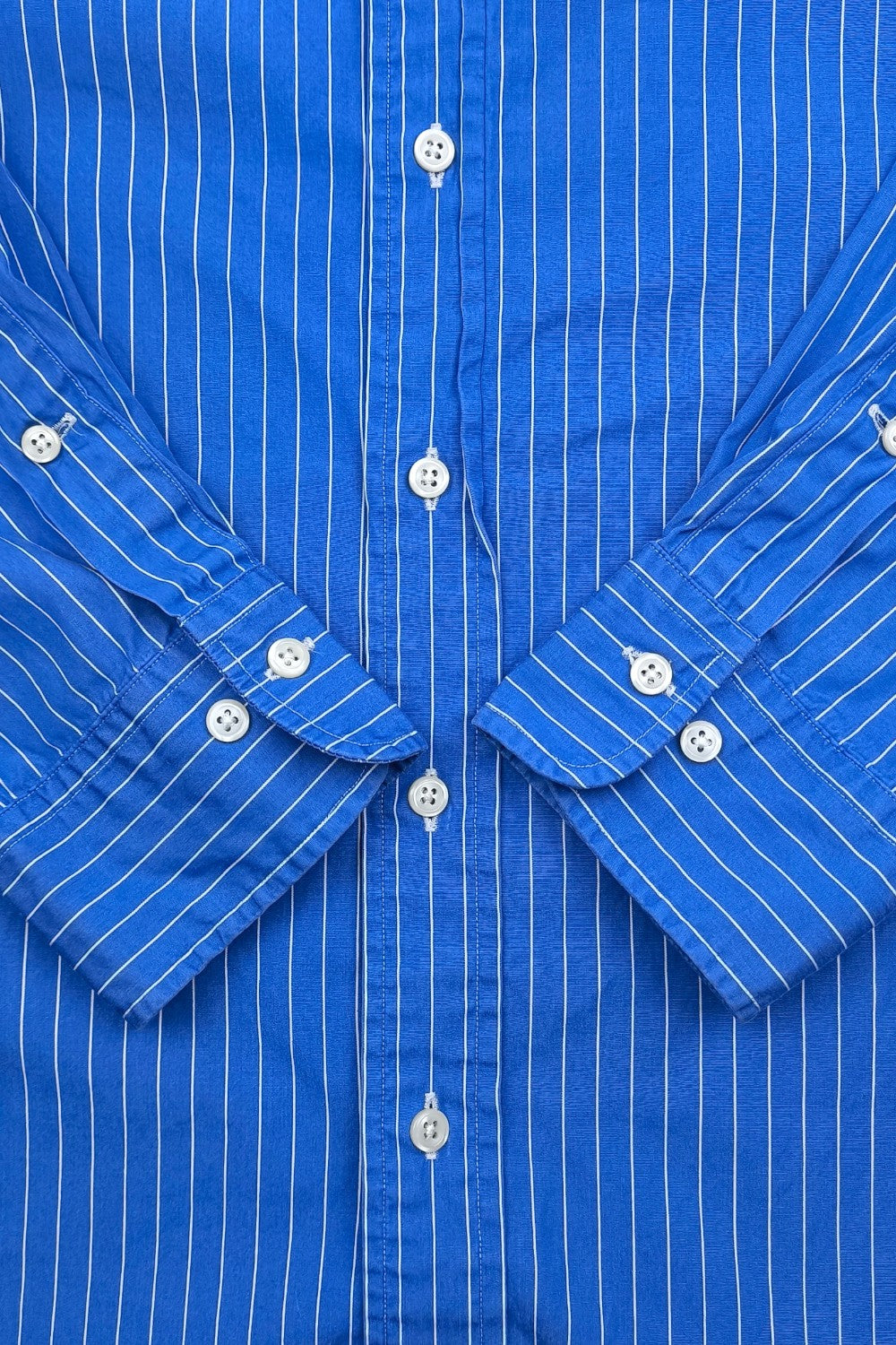 Vintage Polo Ralph Lauren Blue Striped Shirt Cotton Classic Fit 90s
