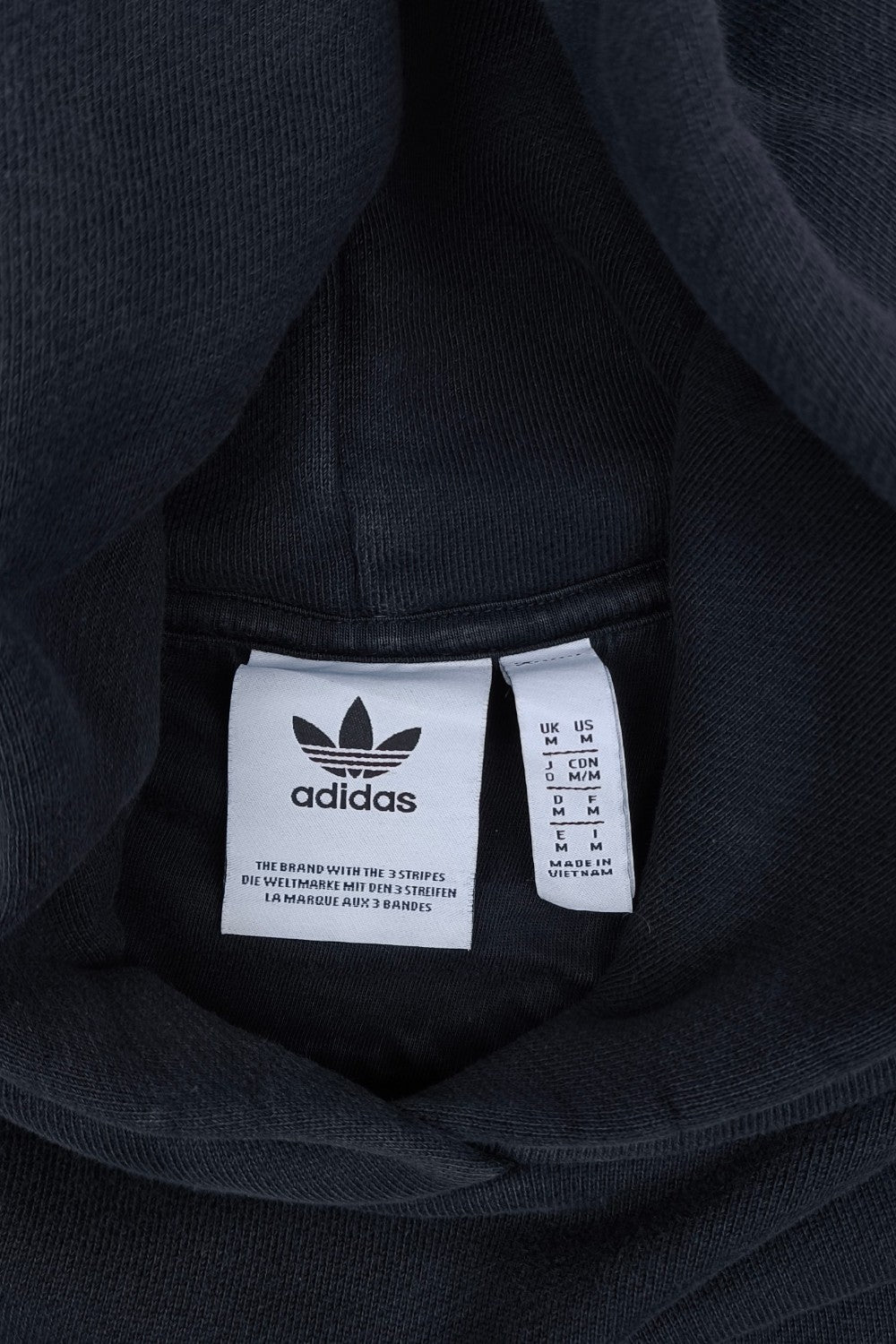 Vintage Adidas 3 Stripe Hoodie Navy Yellow Cotton Sweatshirt