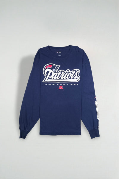 Vintage NFL New England Patriots Long Sleeve Shirt Navy XL