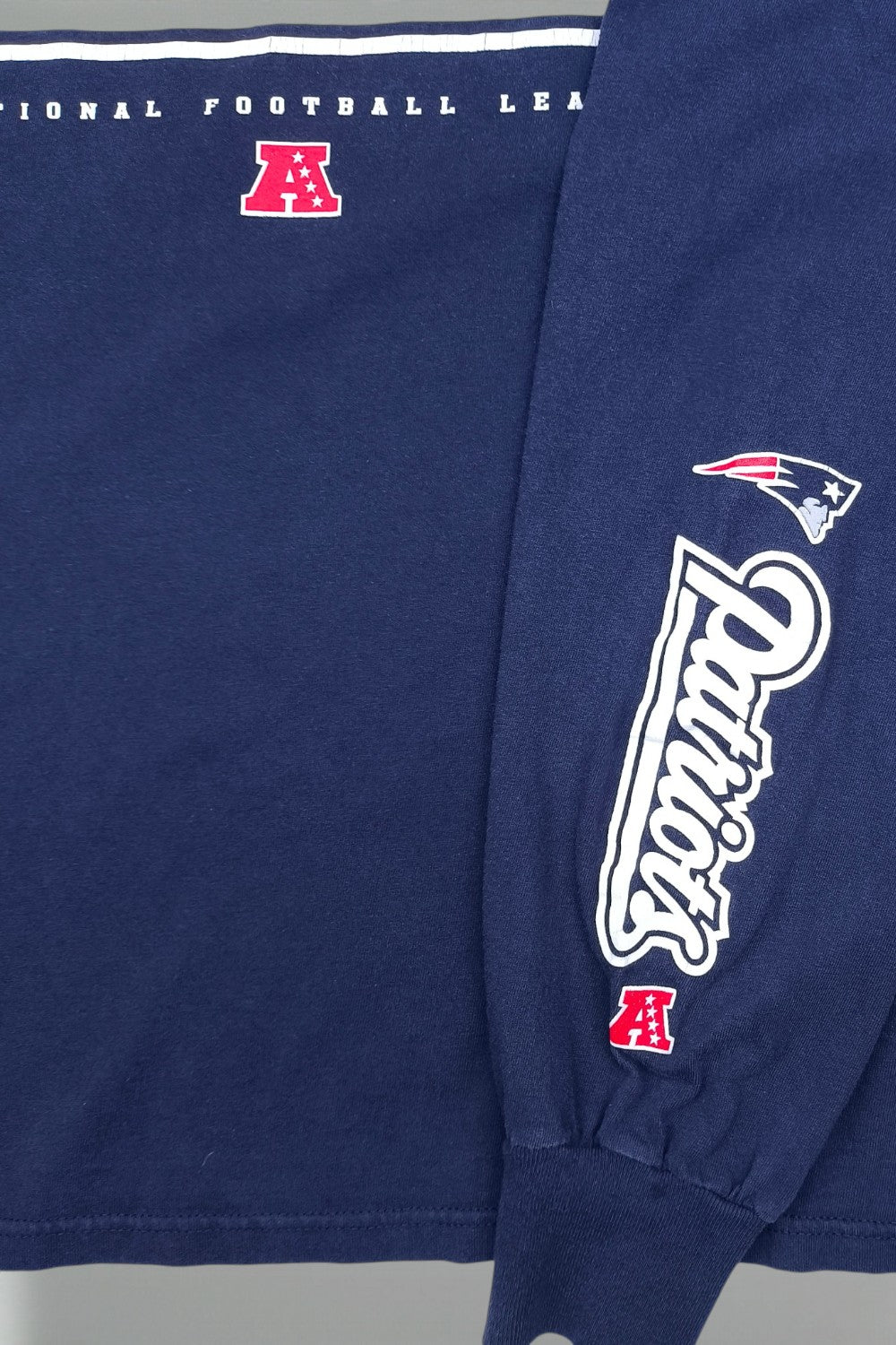 Vintage NFL New England Patriots Long Sleeve Shirt Navy XL