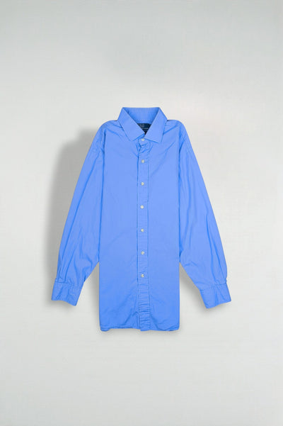 Vintage Polo Ralph Lauren Oxford Shirt Blue Classic Fit | 90s Mens