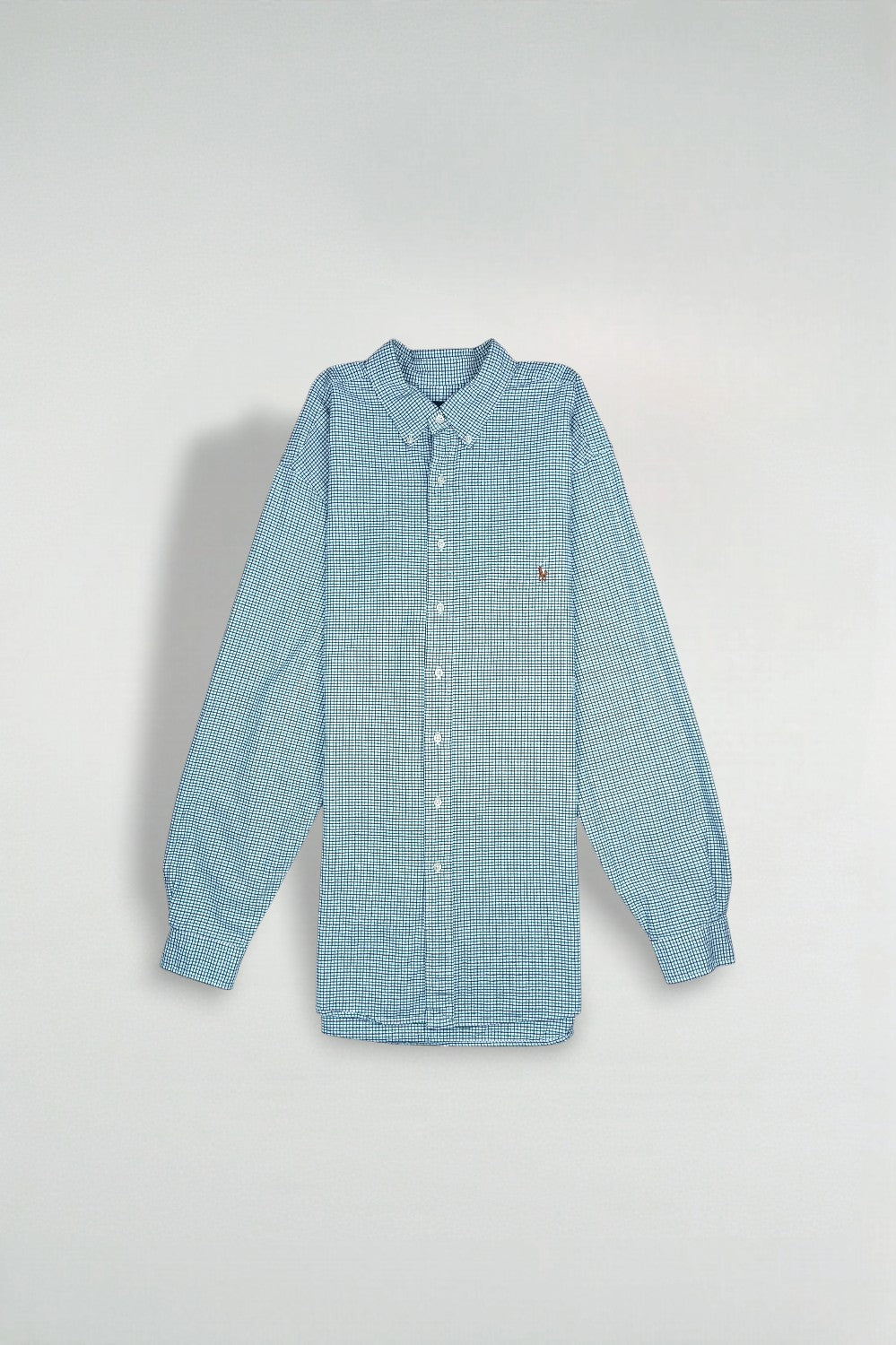 Vintage Polo Ralph Lauren Check Shirt Green Blue XXL Cotton Button Down