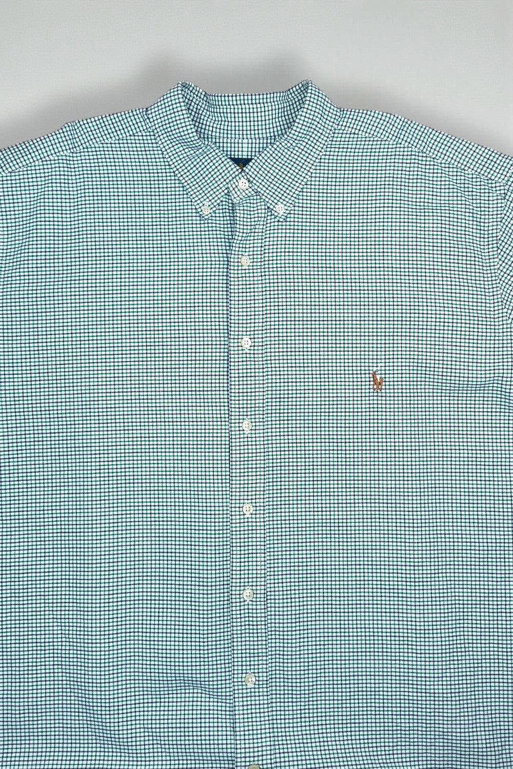 Vintage Polo Ralph Lauren Check Shirt Green Blue XXL Cotton Button Down