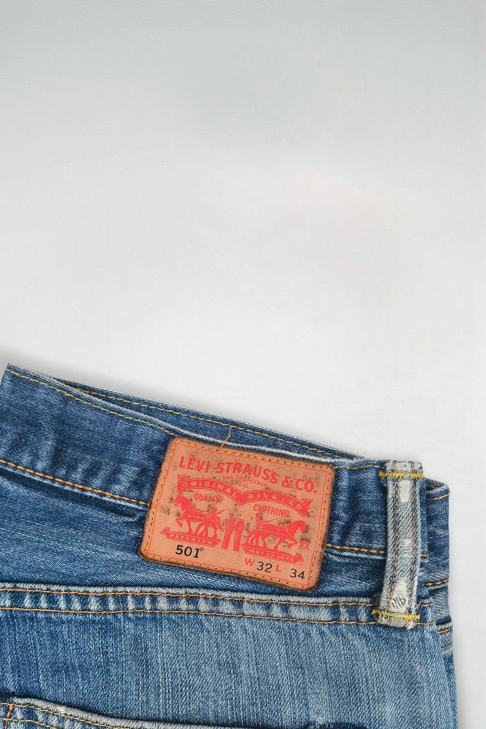 Vintage Levi’s 501 XX Jeans W32 Distressed Leather Patch Rare