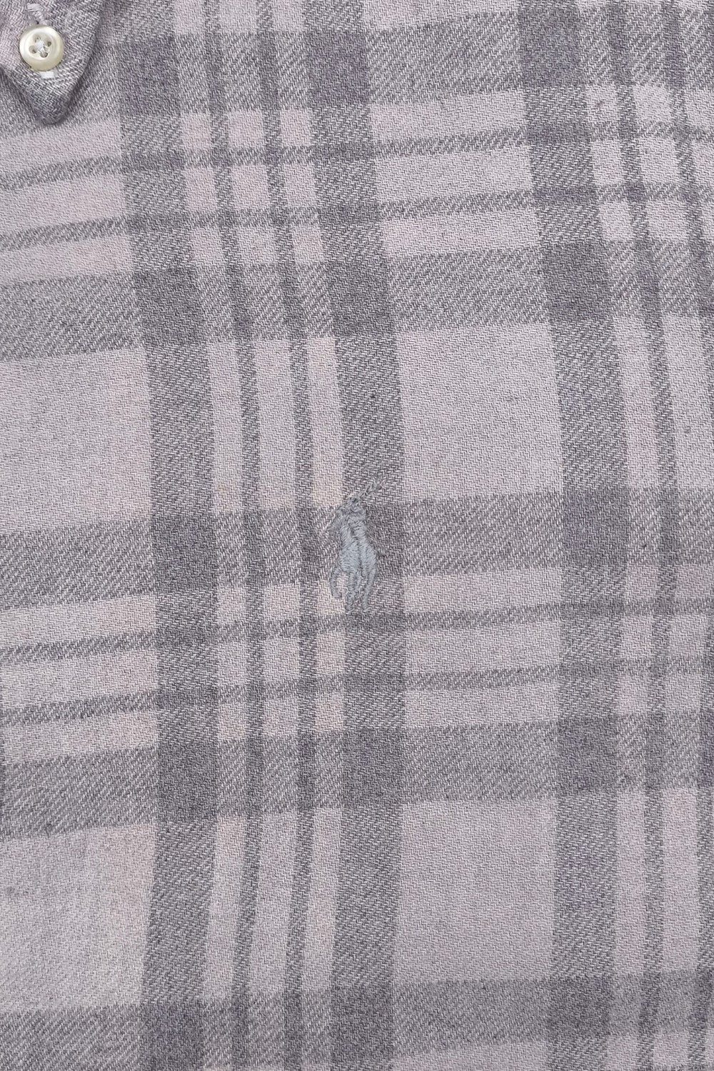 Vintage Polo Ralph Lauren Plaid Shirt Grey Cotton Classic Fit