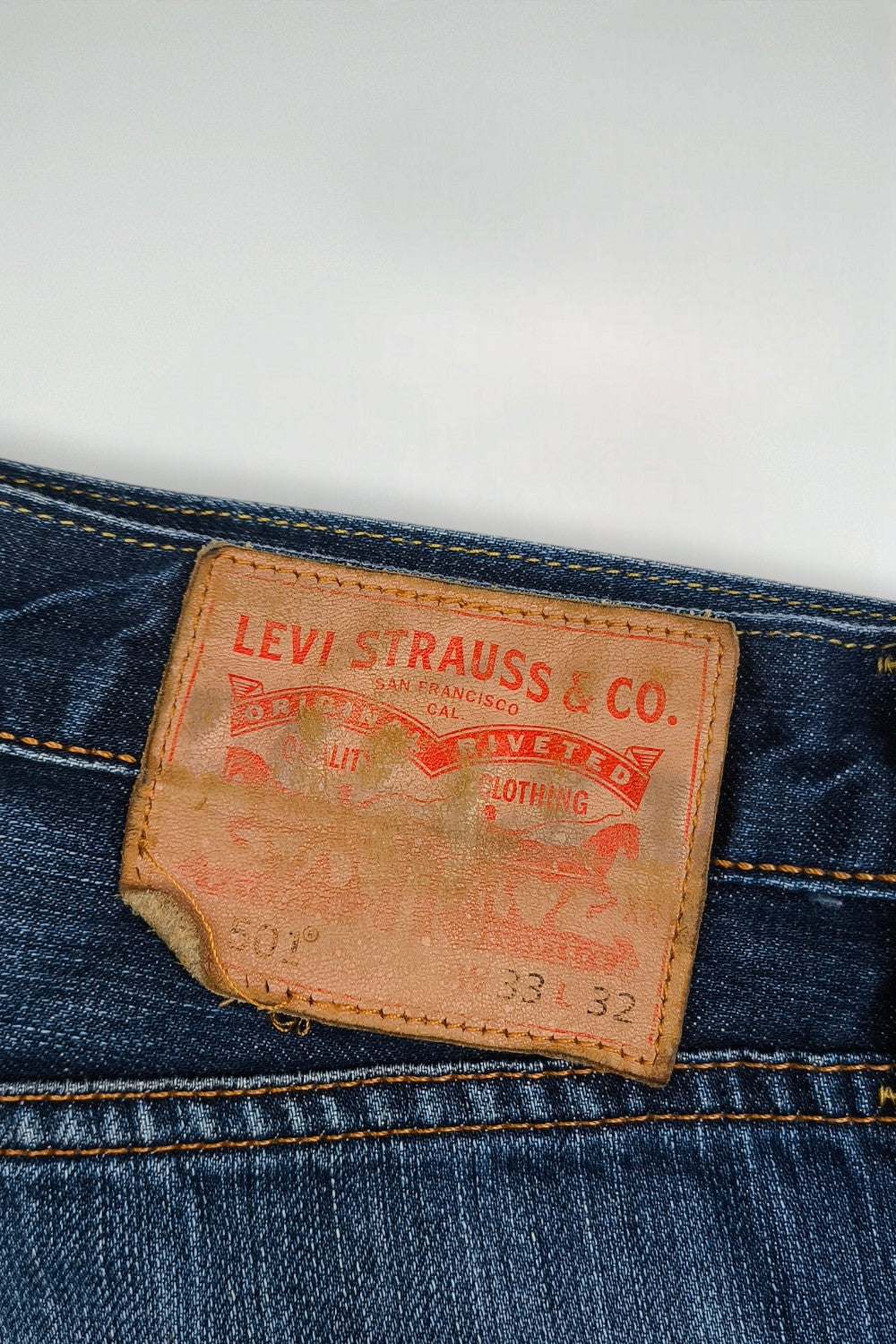 Vintage Levi’s 501 XX Jeans Blue Rare Leather Patch W33 L32