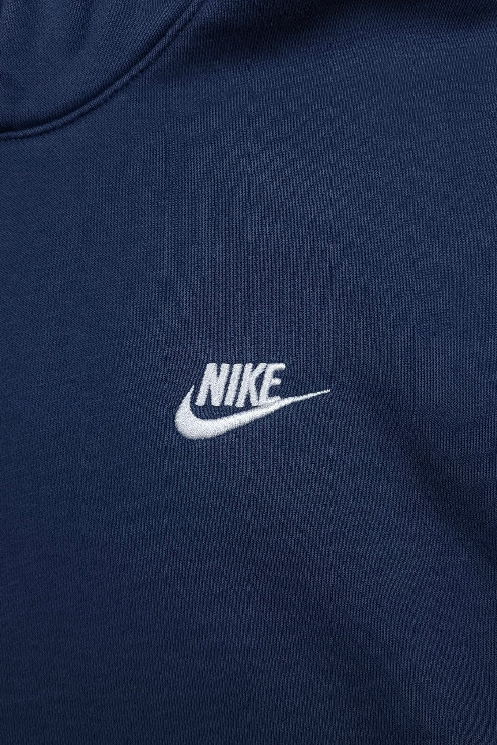 Vintage Nike Small Swoosh Hoodie Navy Blue | Y2K Sportswear