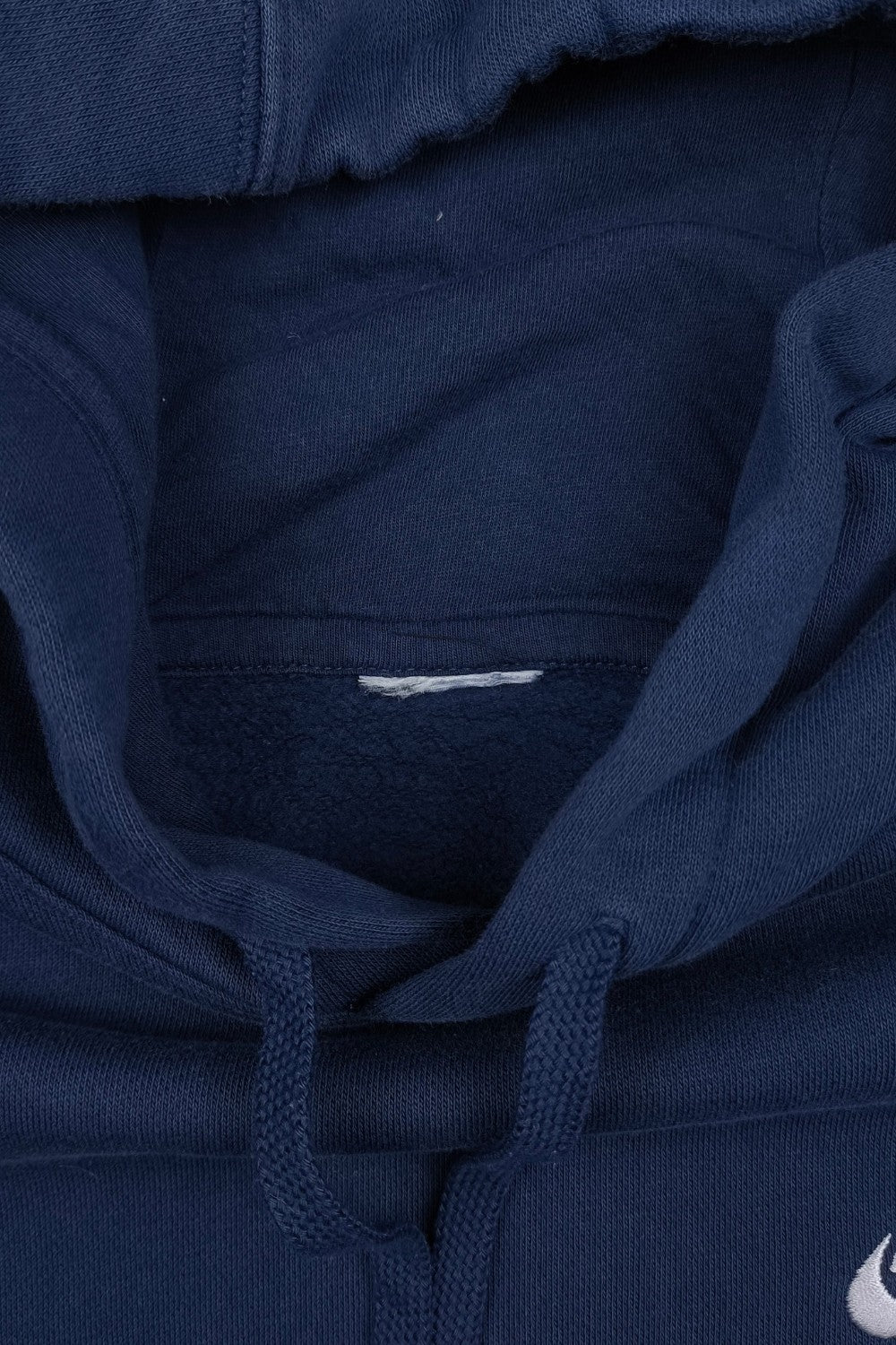 Vintage Nike Small Swoosh Hoodie Navy Blue | Y2K Sportswear