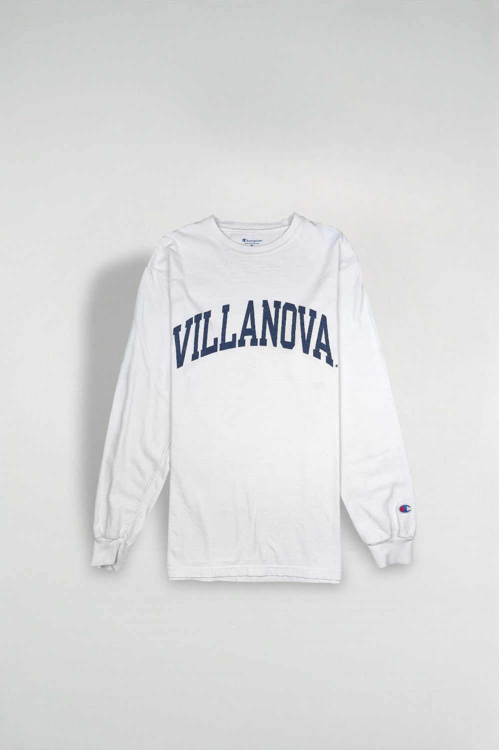 Vintage Champion Villanova Long Sleeve T-Shirt White M