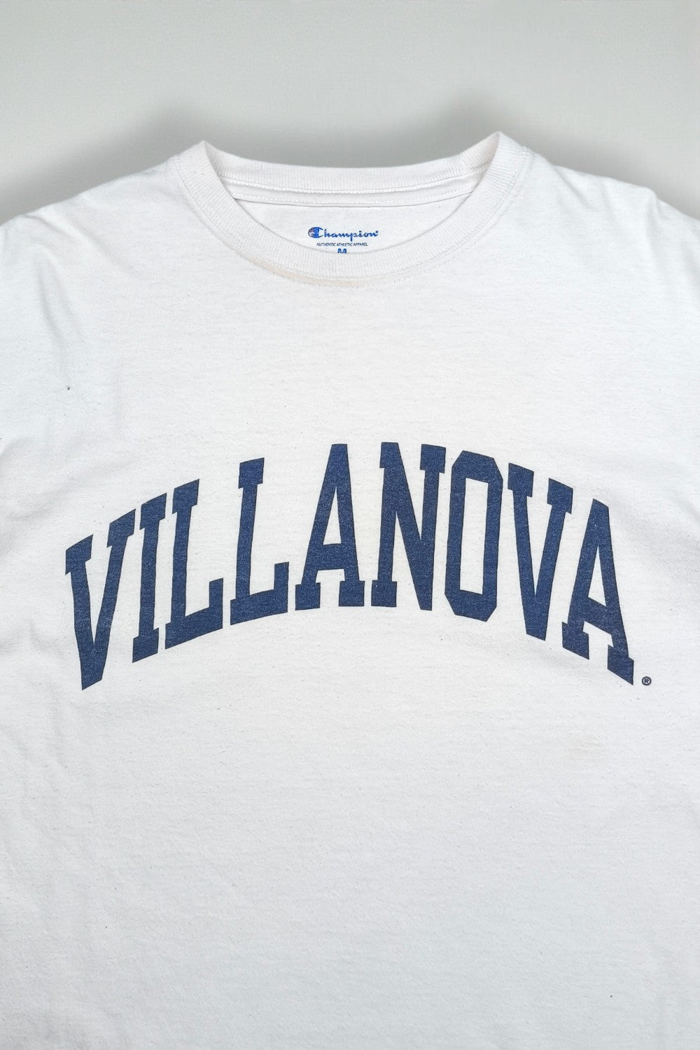 Vintage Champion Villanova Long Sleeve T-Shirt White M