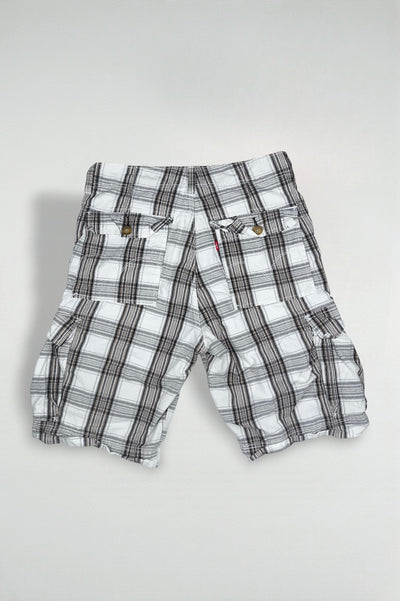 Vintage Levi’s Plaid Cargo Shorts White Brown W33 Y2K