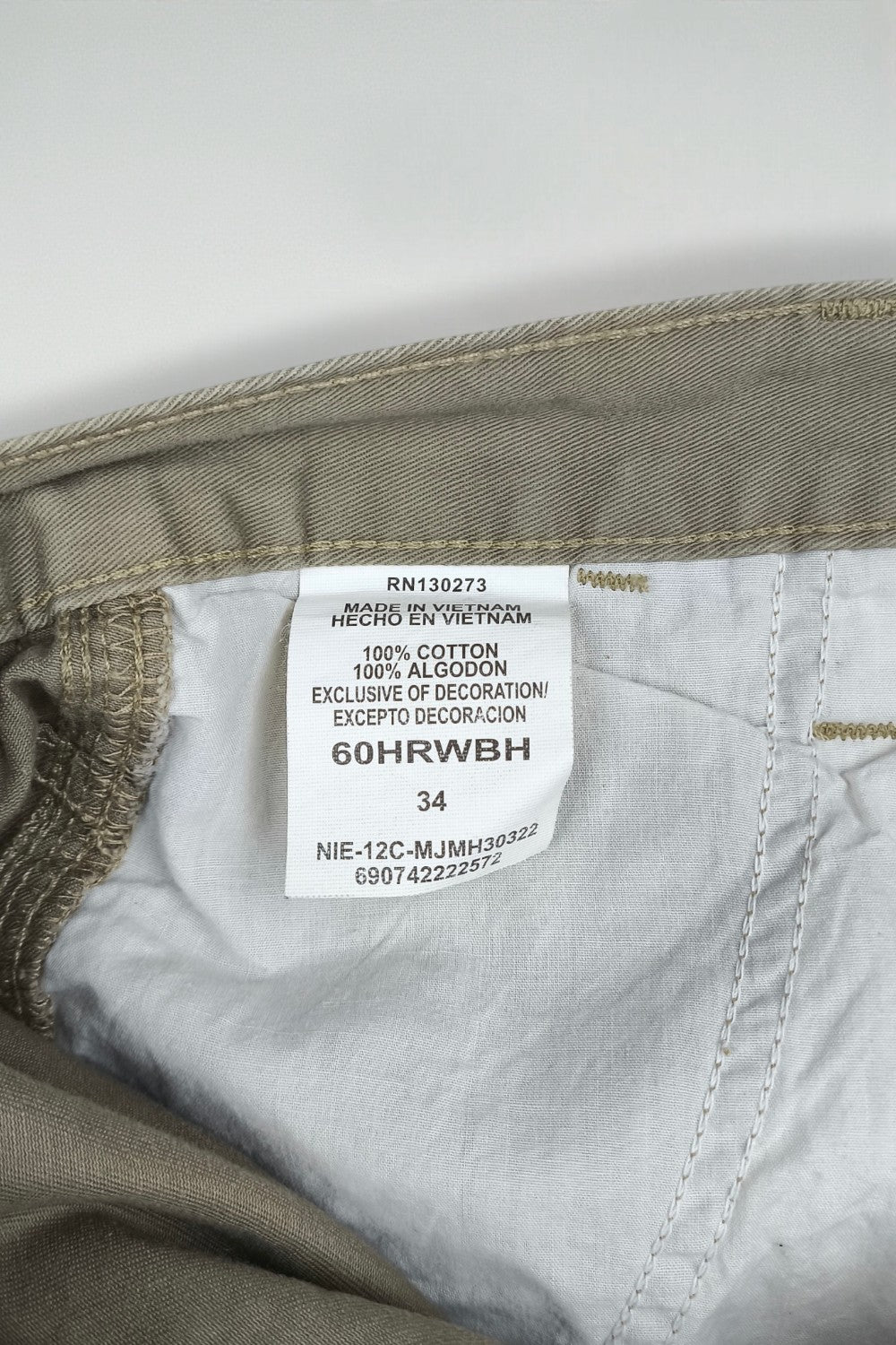 Vintage Wrangler Cargo Shorts Beige W34 Utility Cotton Shorts
