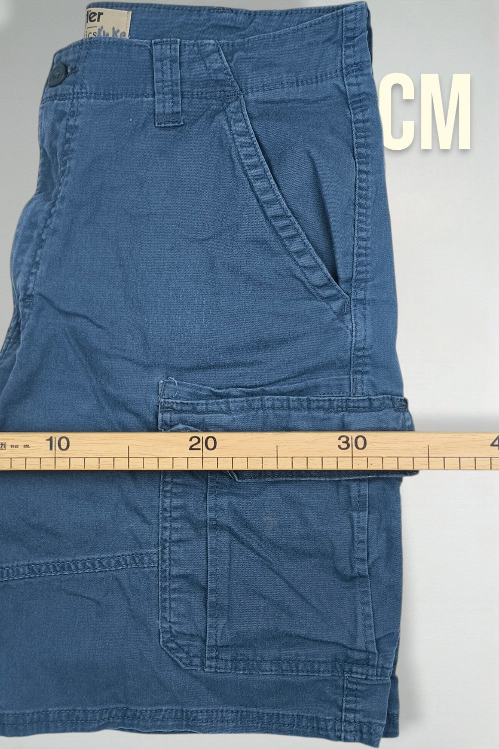 Vintage Wrangler Cargo Shorts Blue W34 Relaxed Utility Shorts
