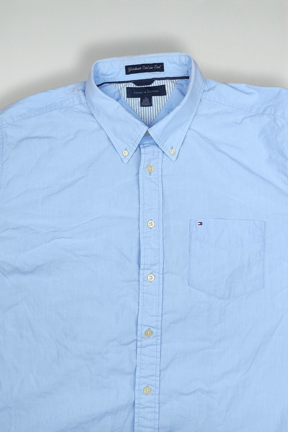 Second-hand Tommy Hilfiger Regular Fit Light Blue Cotton Shirt