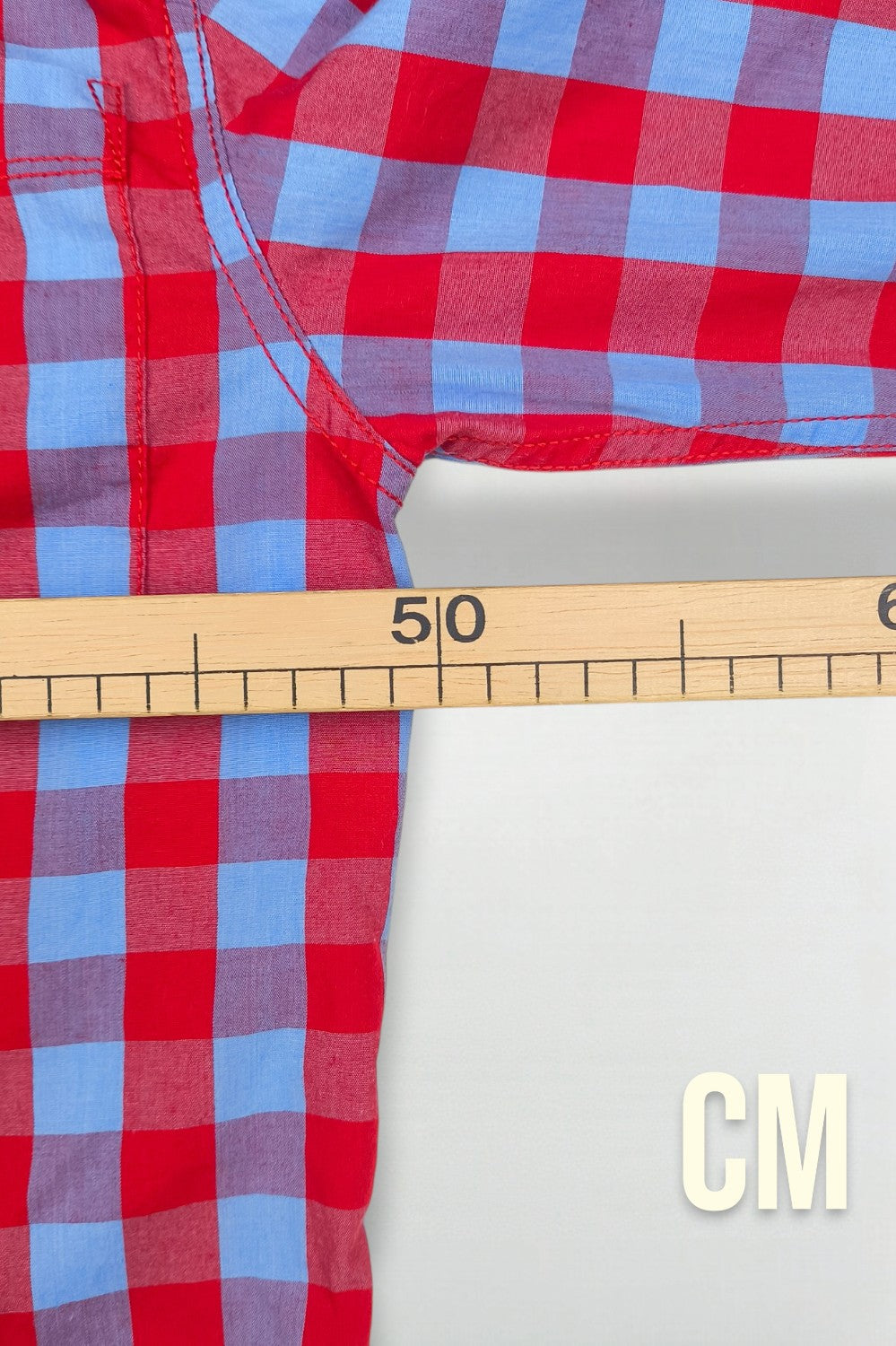 Second-Hand Tommy Hilfiger Youth XL Check Shirt | Red Blue