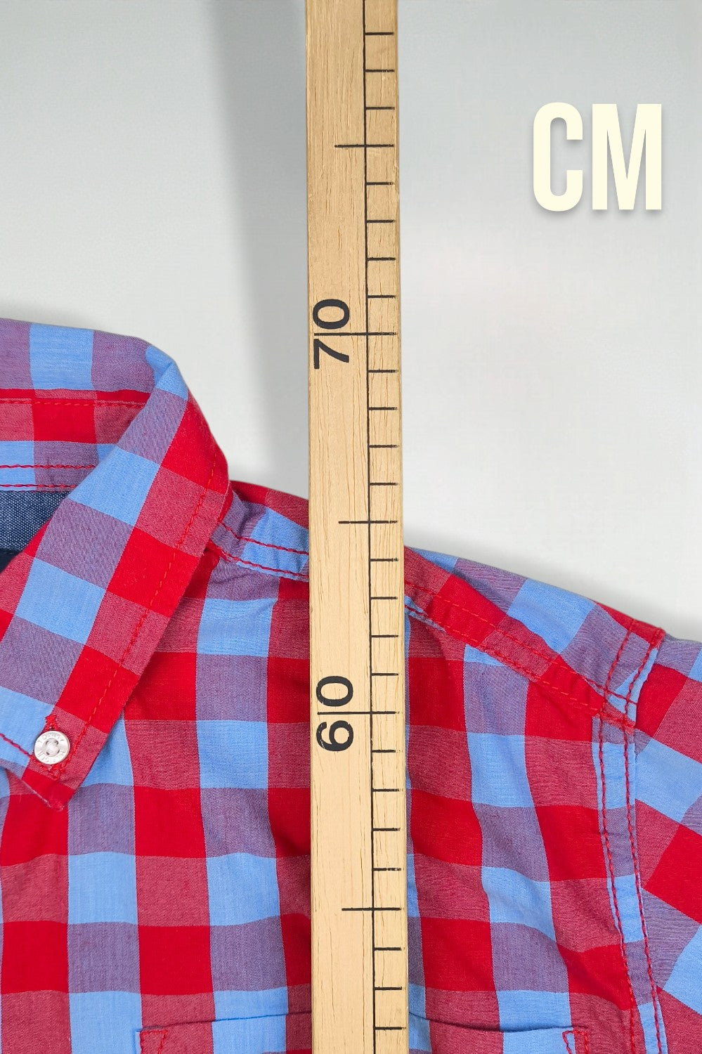 Second-Hand Tommy Hilfiger Youth XL Check Shirt | Red Blue